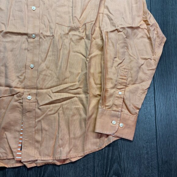 Robert Graham Peach Flip Cuff Dress Shirt 2XL XXL Designer - Picture 3 of 11